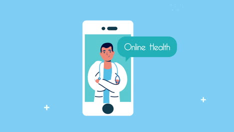 professional doctor in smartphone telemedicine