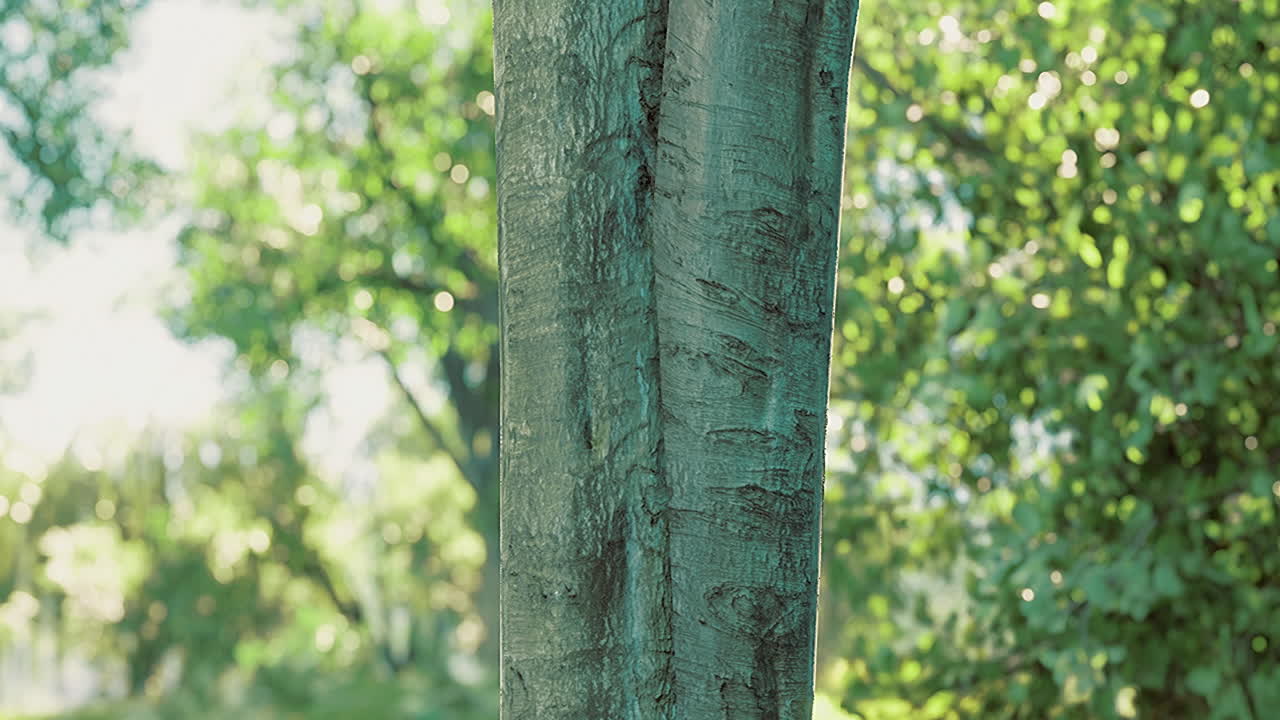 Bark texture highlights the beauty of nature in a vibrant forest setting