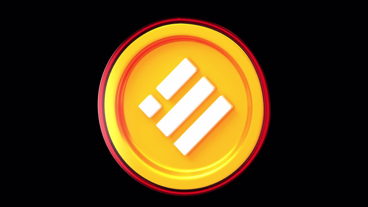 3D Render of Binance Coin Logo on Black Background