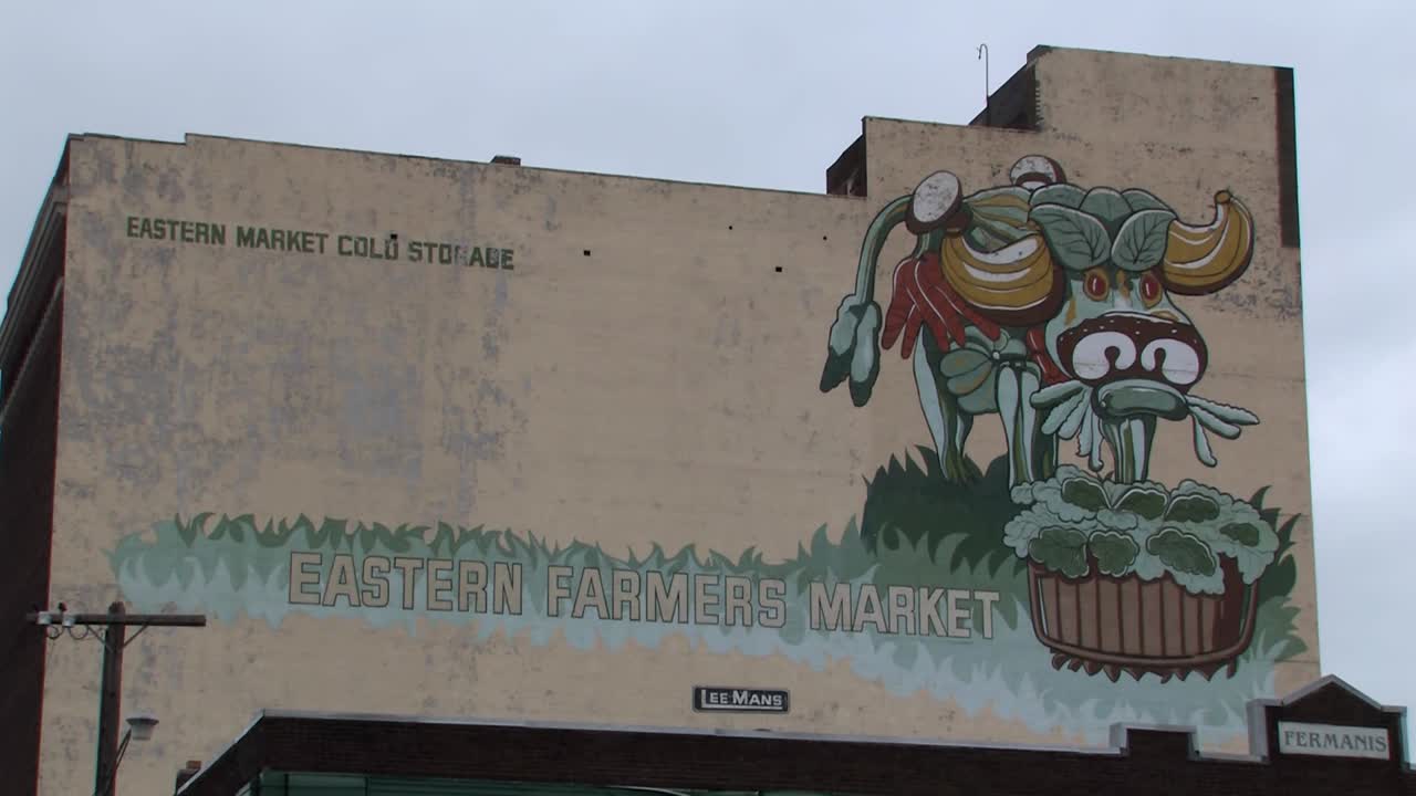 Mercato degli agricoltori dell'Est, Detroit, Michigan, USA