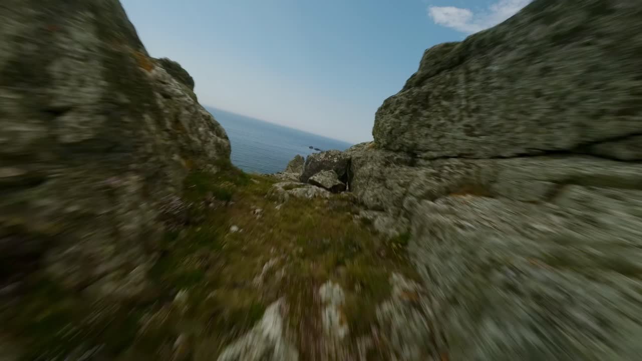 Aerial View of Dramatic Coastal Cliffs and Ocean