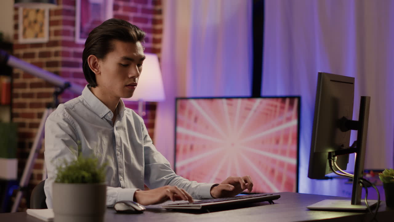 집 에서 컴퓨터 를 사용 하는 사람