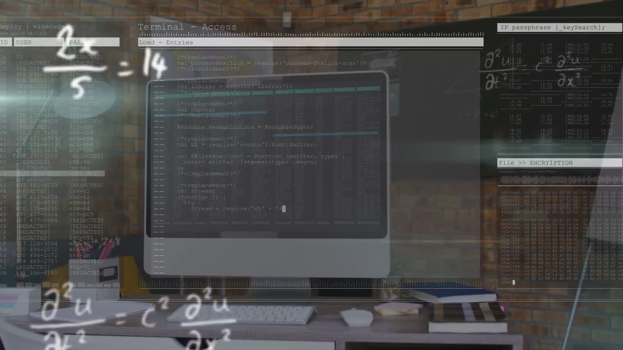 animación del procesamiento de datos en la oficina