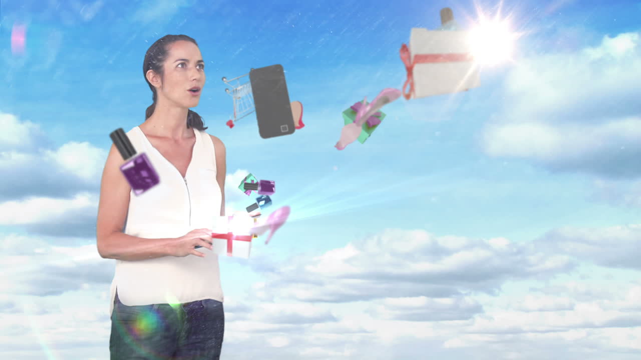 mujer sorprendida sosteniendo una tableta y descubriendo una oferta de compras electrónicas