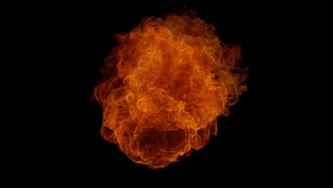 super slow motion of fire blast isolated on black background.