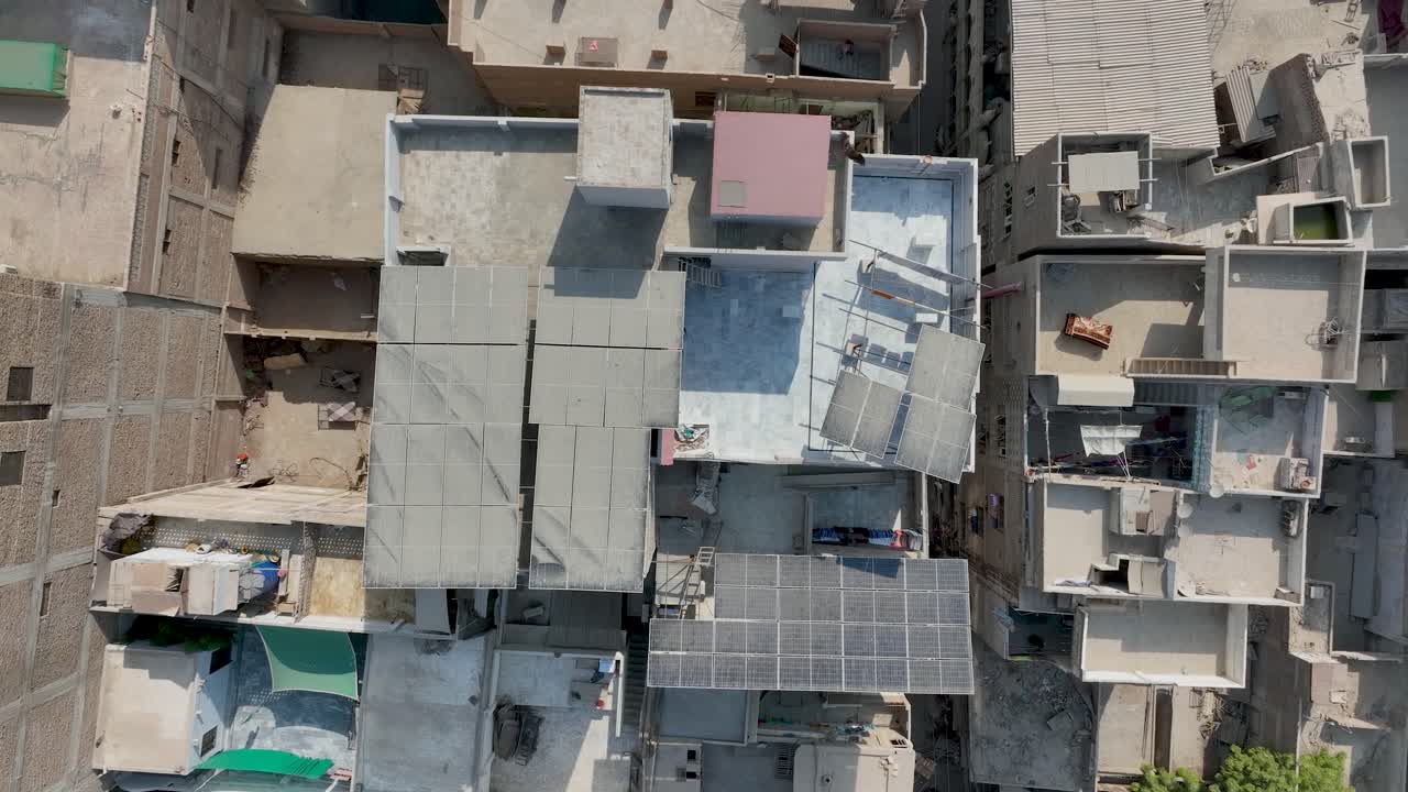 Apartment residential buildings in Sukkur Pakistan Overhead aerial