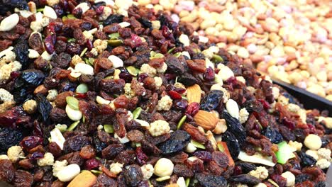 assorted mixed nuts and dried fruits