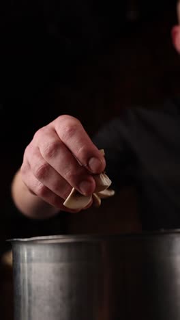 chef preparing soup or sauce