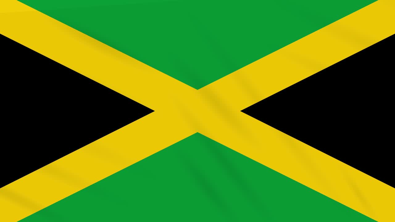 bandera de jamaica agitando tela, bucle de fondo