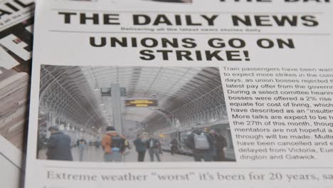 Newspaper-Headlines-Discussing-Rail-Strike-Action-In-Trade-Union-Dispute-6