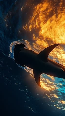 shark swimming in colorful ocean waters