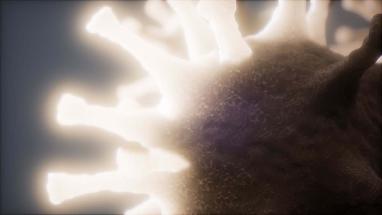 bacterias virus o gérmenes células de microorganismos bajo microscopio con profundidad