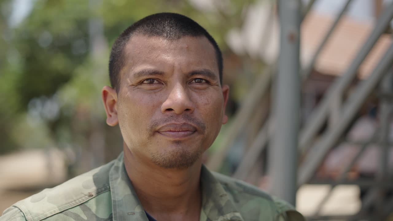 Portrait of a man in camouflage