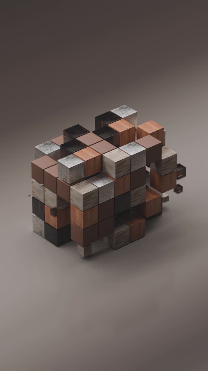 Abstract 3D Cube Arrangement