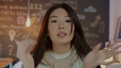 Woman Talking During Online Meeting