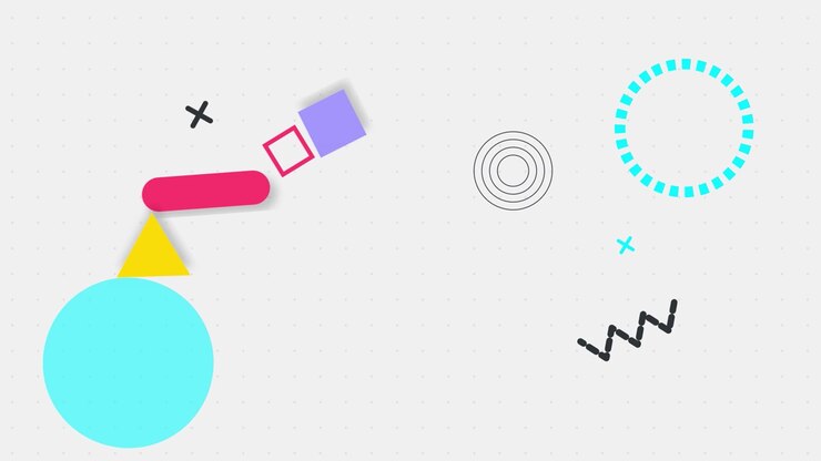 Abstract Motion Graphics with Floating Geometric Shapes