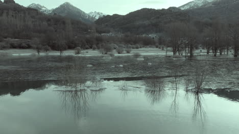 frozen river in the mountains