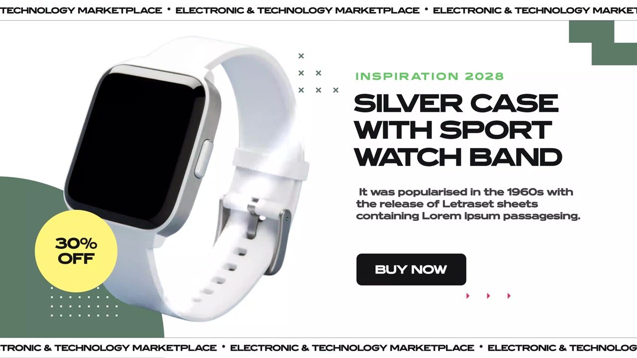 Smartwatch moderno con cassa argentata e cinturino sportivo bianco