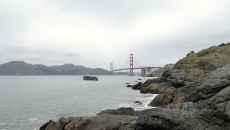 golden gate bridge in san francisco, california seen from beach