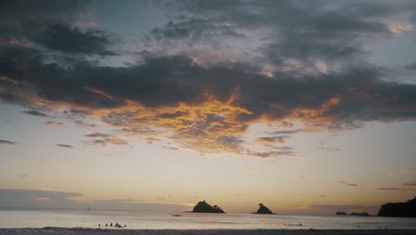 beautiful clouds during sunset in las catalinas beach in guanacaste, costa rica