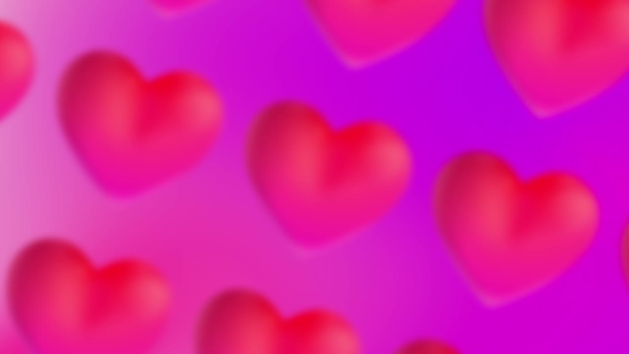 Abstract pink and purple heart background with soft blur, romantic love concept