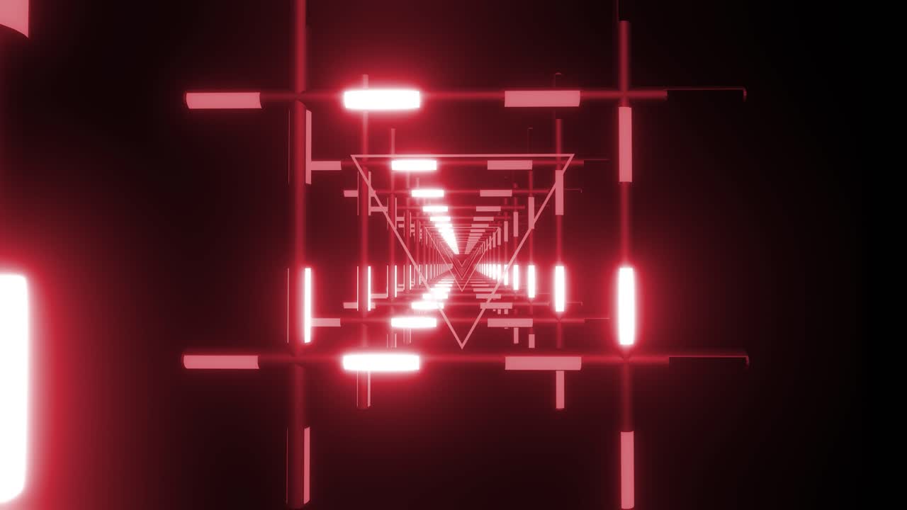 Red Neon Tunnel 3D Visualization