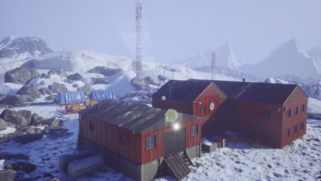 research facility in a snowy landscape during daytime in remote location