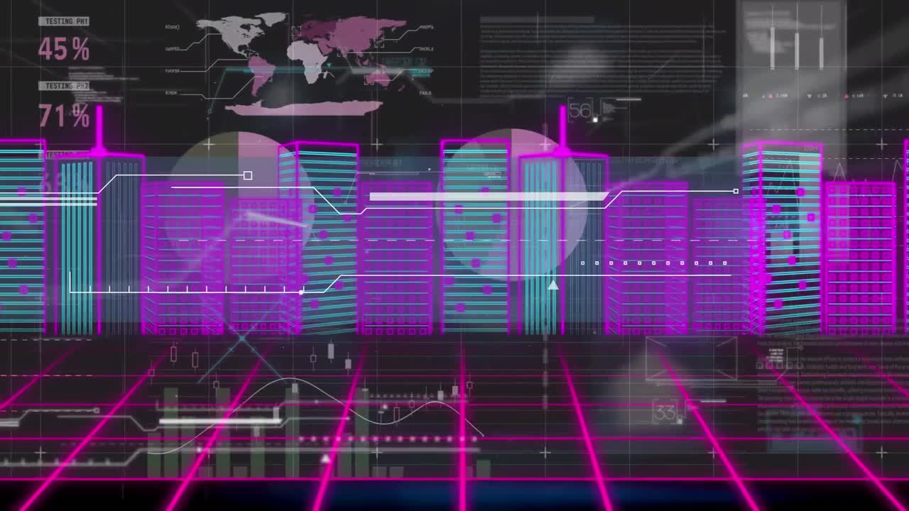 animación de estadísticas y procesamiento de datos sobre el mapa del mundo