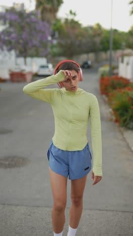 woman walking outdoors