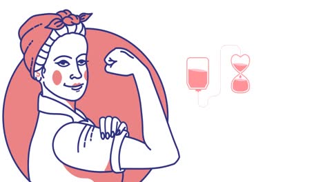 animación de iconos médicos sobre un fondo blanco
