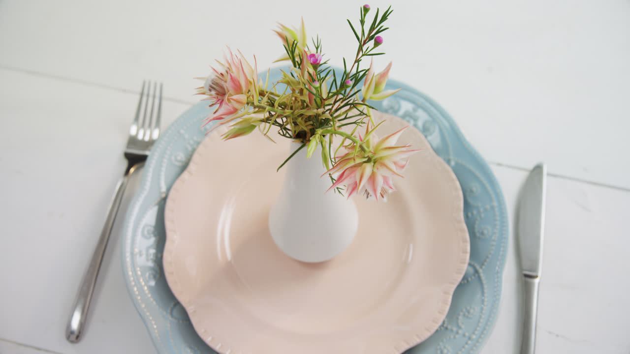 나무 테이블 4k에 다양한 식구