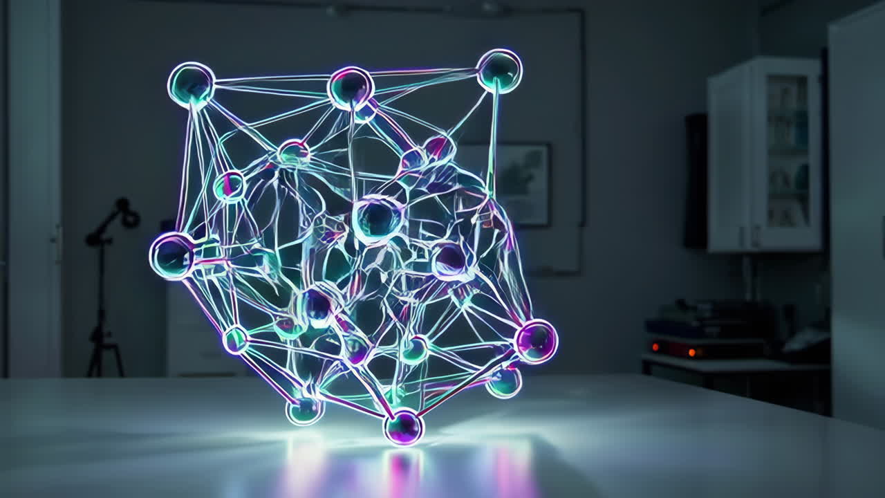 Glowing Molecular Structure