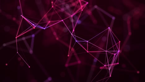 abstrakte digitale verbindung bewegte punkte und linien. technologie-hintergrund. netzwerkverbindungsstruktur. plexus-effekt. 3d-nahtlose schleife. 4k