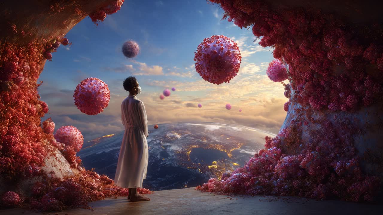 A Serene Encounter with Floating Spheres: A Mesmerizing Vision of a Cosmic Landscape, Blending Nature and Sci-Fi Elements in a Dreamlike Atmosphere of Pure Wonder
