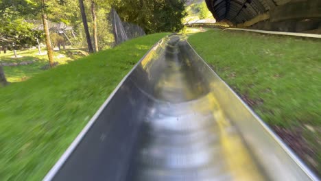 summer sledding fun in the mountains