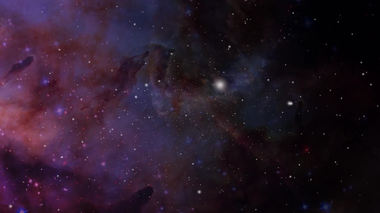 nubes nebulosas alejándose en el universo, espacio exterior