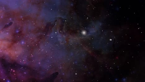 nubes nebulosas alejándose en el universo, espacio exterior