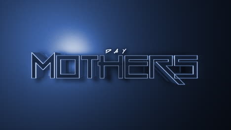 futuristic blue neon sign shines mothers day in bright ambient glow