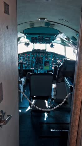 the cabin of the passenger airliner