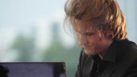 young pianist performing