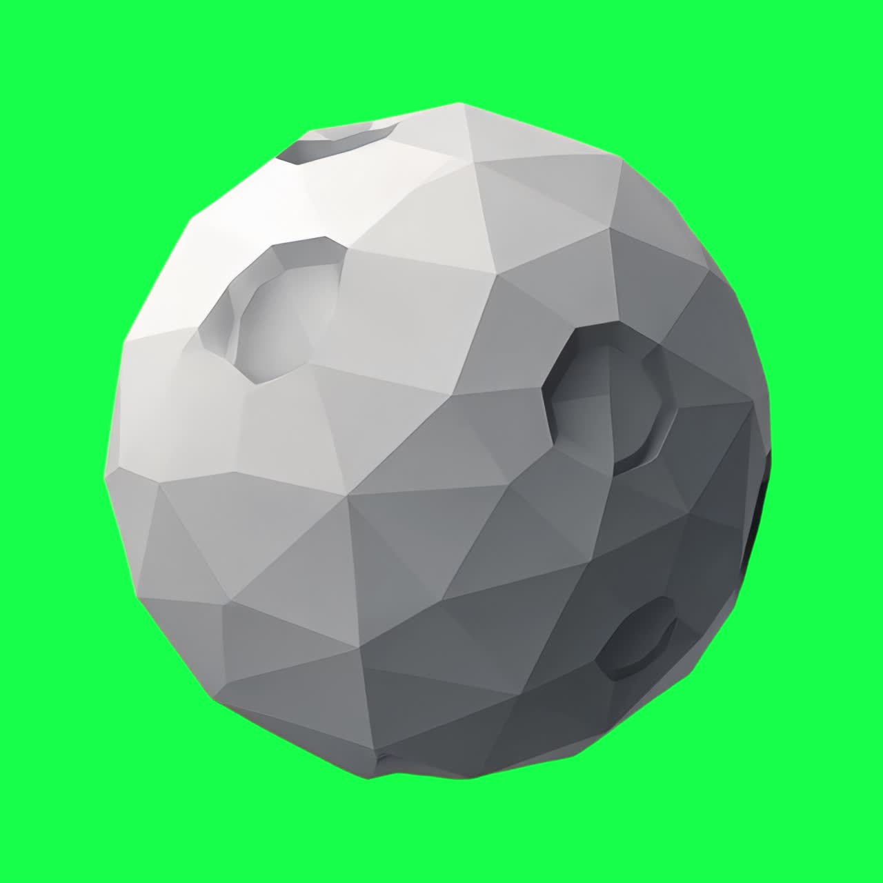 Geometrisk måneanimation, transparent 4K-video, green screen