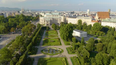 birds eye view of rose garden, people's garden in vienna, austria