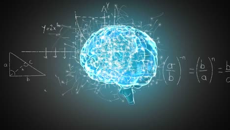 animación del cerebro con tecnología y procesamiento de datos