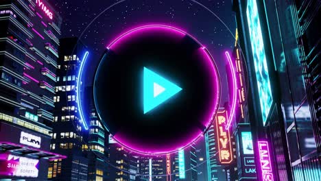neon city play button