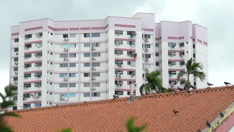 edificios residenciales de singapur rosado ,