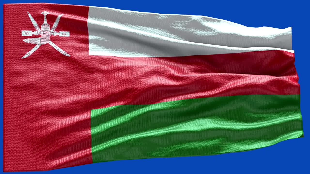 4k Highly Detailed Flag Of Oman - Oman Flag High Detail - National flag Oman wave Pattern loopable Elements