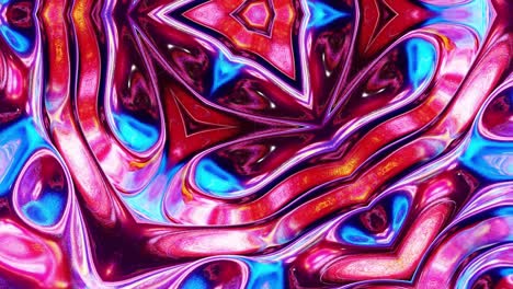 3d elegante abstracto en bucle bg como patrón simétrico ondulado como estructura caleidoscópica con ondas, vidrio líquido multicolor con hermosos colores de gradiente. 4k animado fluido colorido de moda