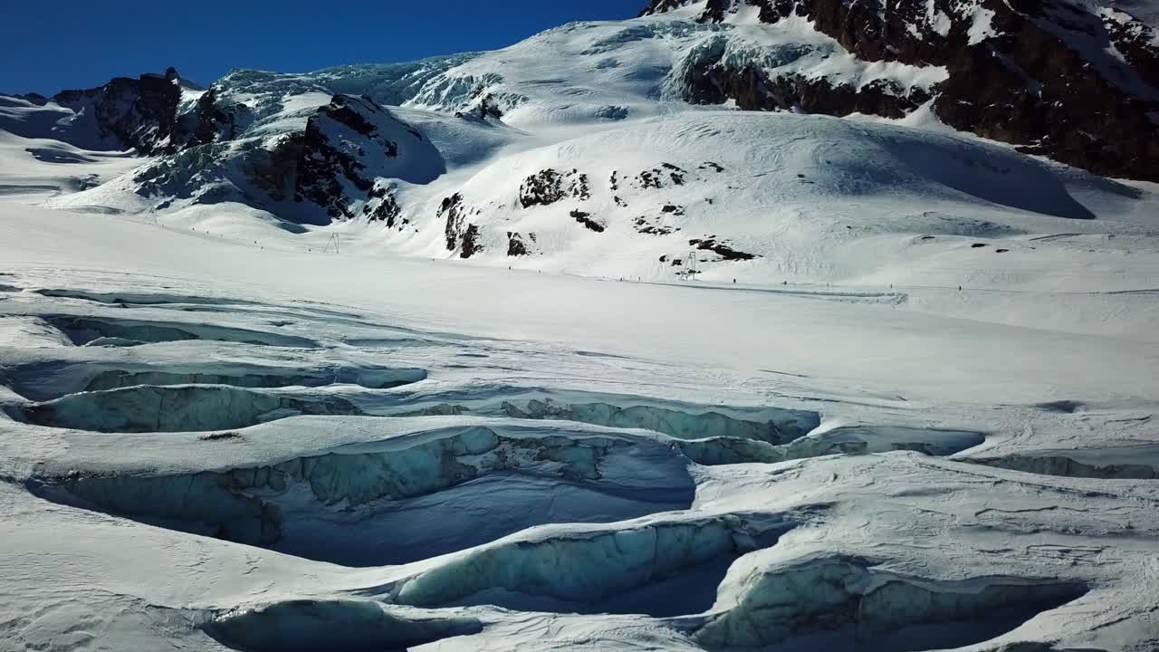 스위스 알프스의 푸른 빙하, 높은 산
