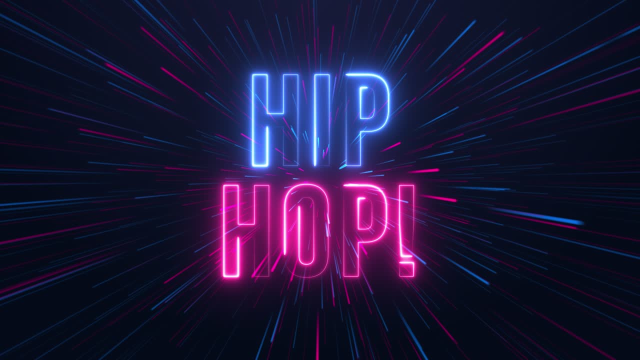 hip hop - texto de neón