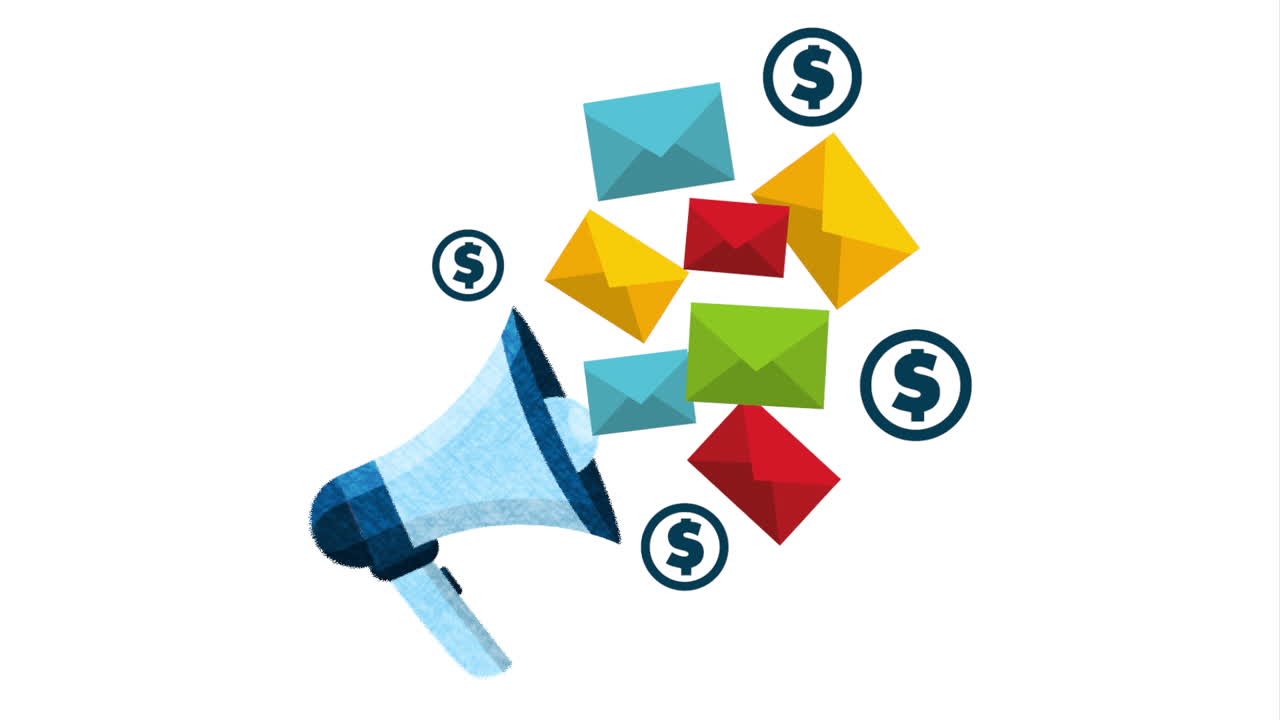 animación de marketing de redes sociales por correo electrónico